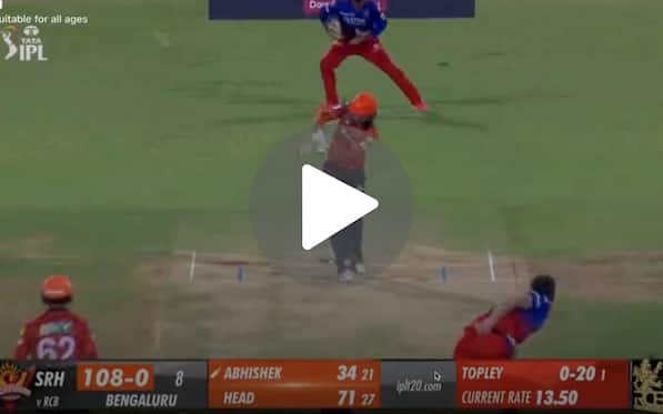 [Watch] Reece Topley's 'Leg-Stump Trap' Costs Abhishek Sharma His Wicket